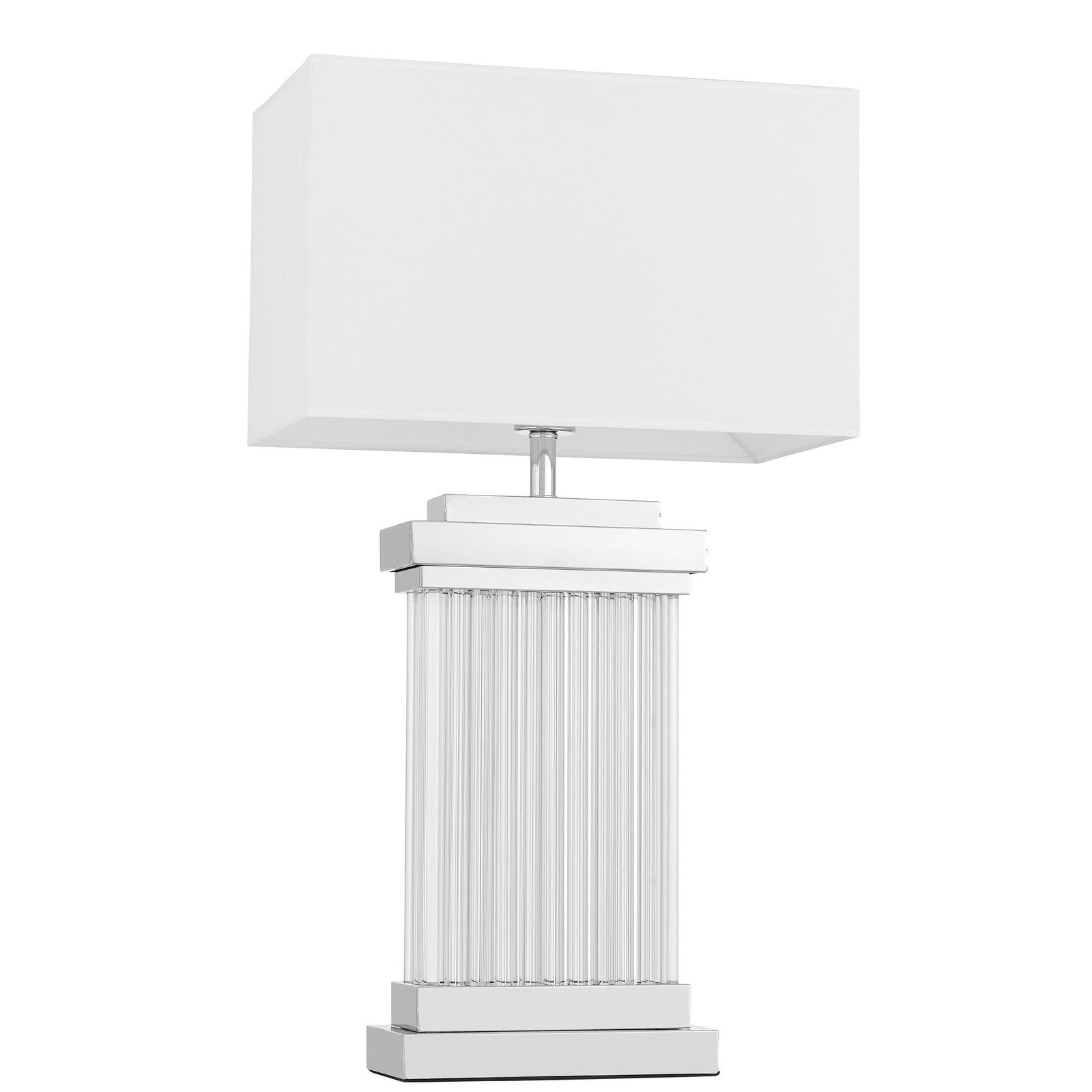 LAMPA NOCNA GLAMOUR BIAŁO-CHROMOWANA DAVOS