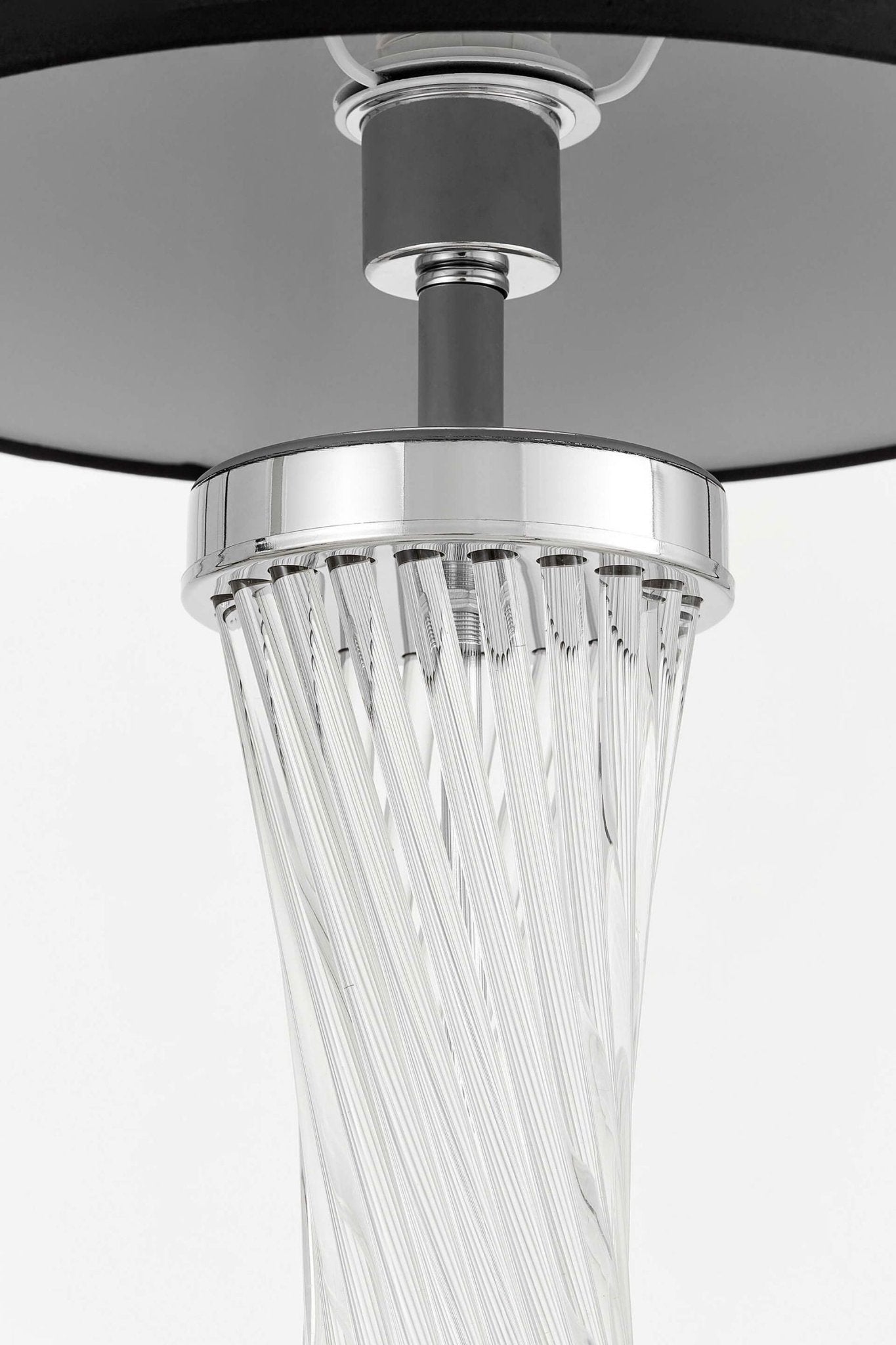 LAMPA NOCNA GLAMOUR CZARNO - CHROMOWANA VILLANOVA