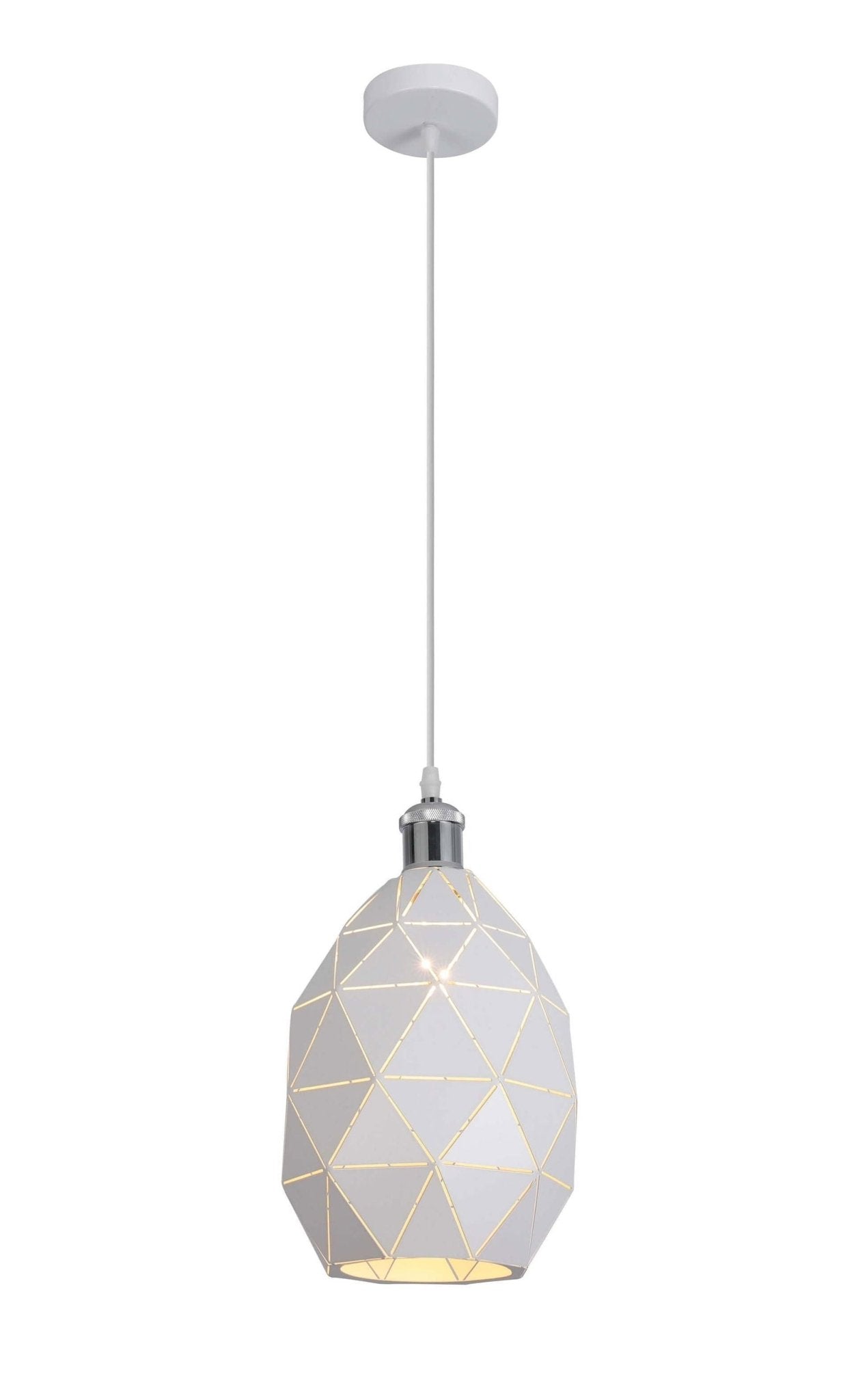 LAMPA NOWOCZESNA WISZĄCA BIAŁO - CHROMOWANA PESTICO