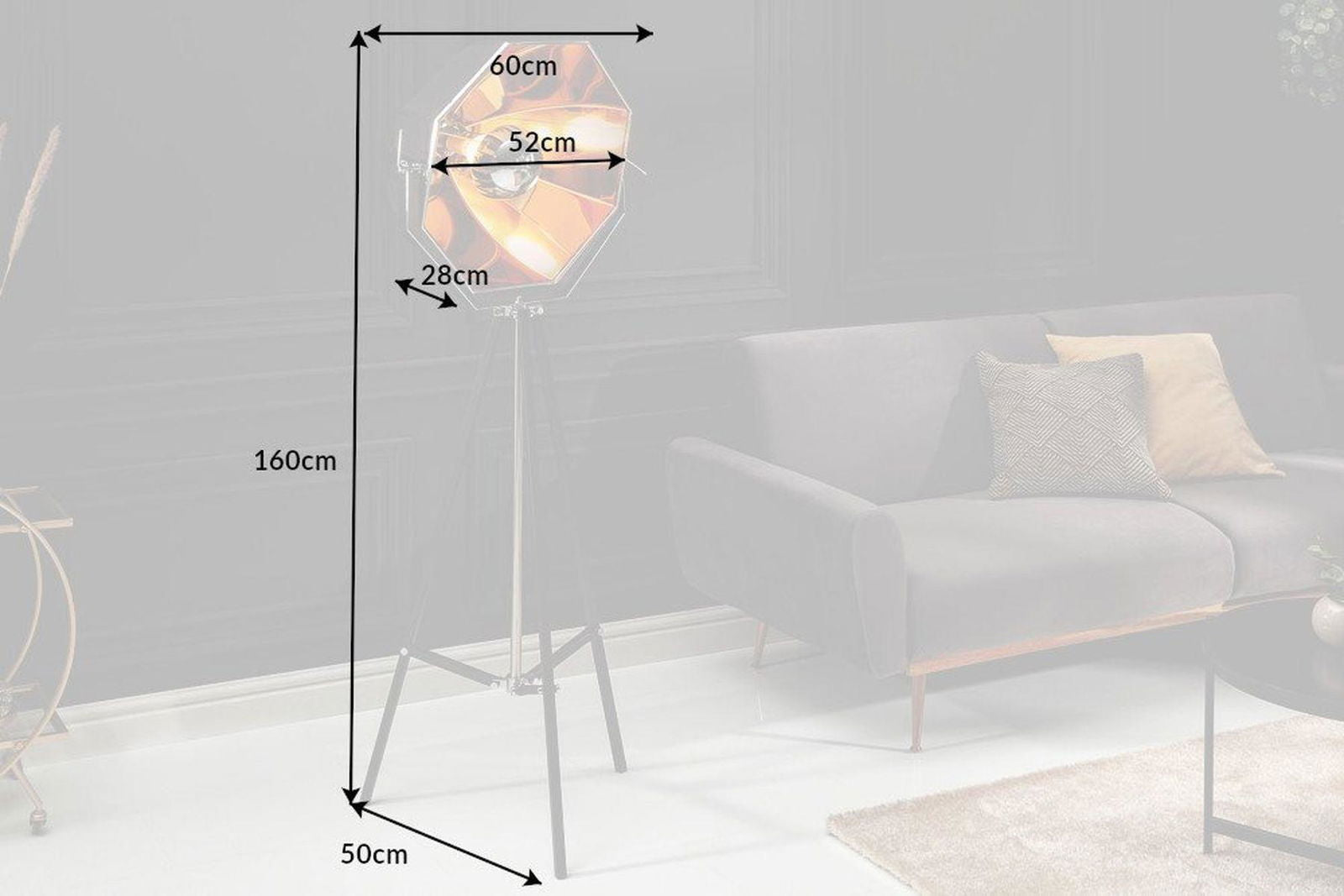 LAMPA PODŁOGOWA STUDIO CZARNO ZŁOTA / 40779 / INVICTA INTERIOR
