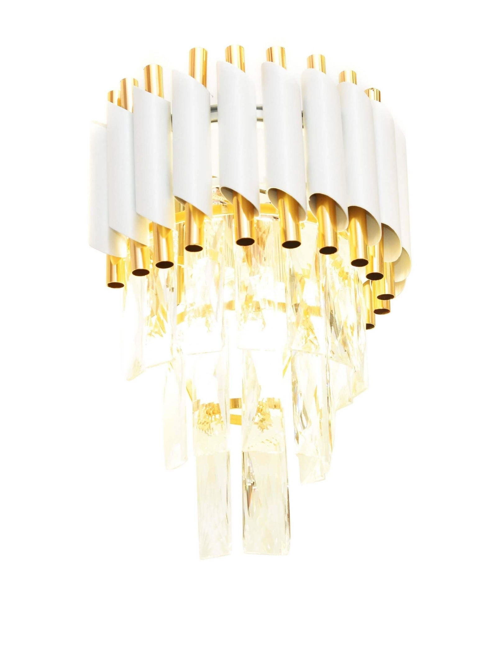 LAMPA ŚCIENNA KINKIET KRYSZTAŁOWY BIAŁO-ZŁOTY MAZINI W2