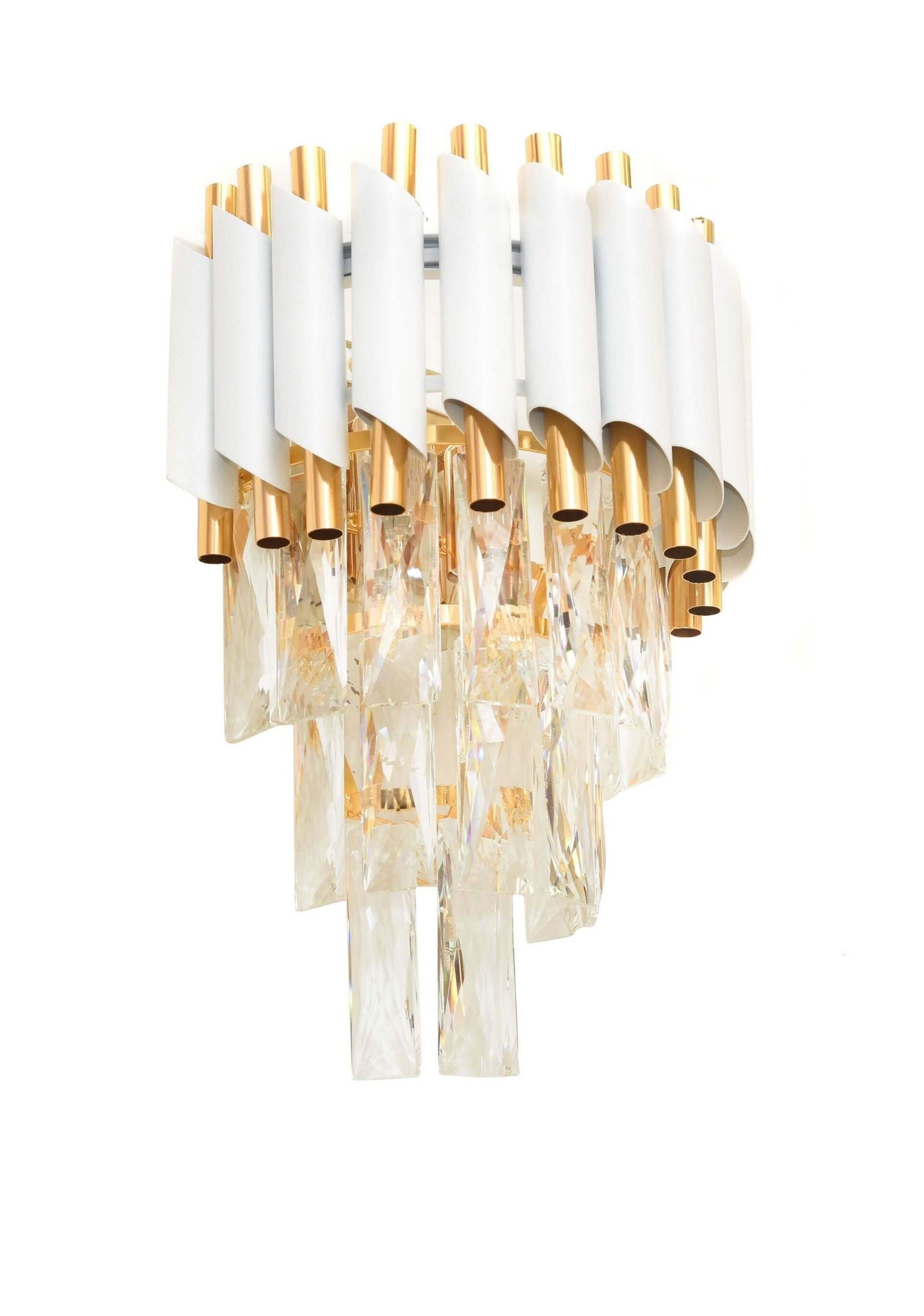 LAMPA ŚCIENNA KINKIET KRYSZTAŁOWY BIAŁO-ZŁOTY MAZINI W2