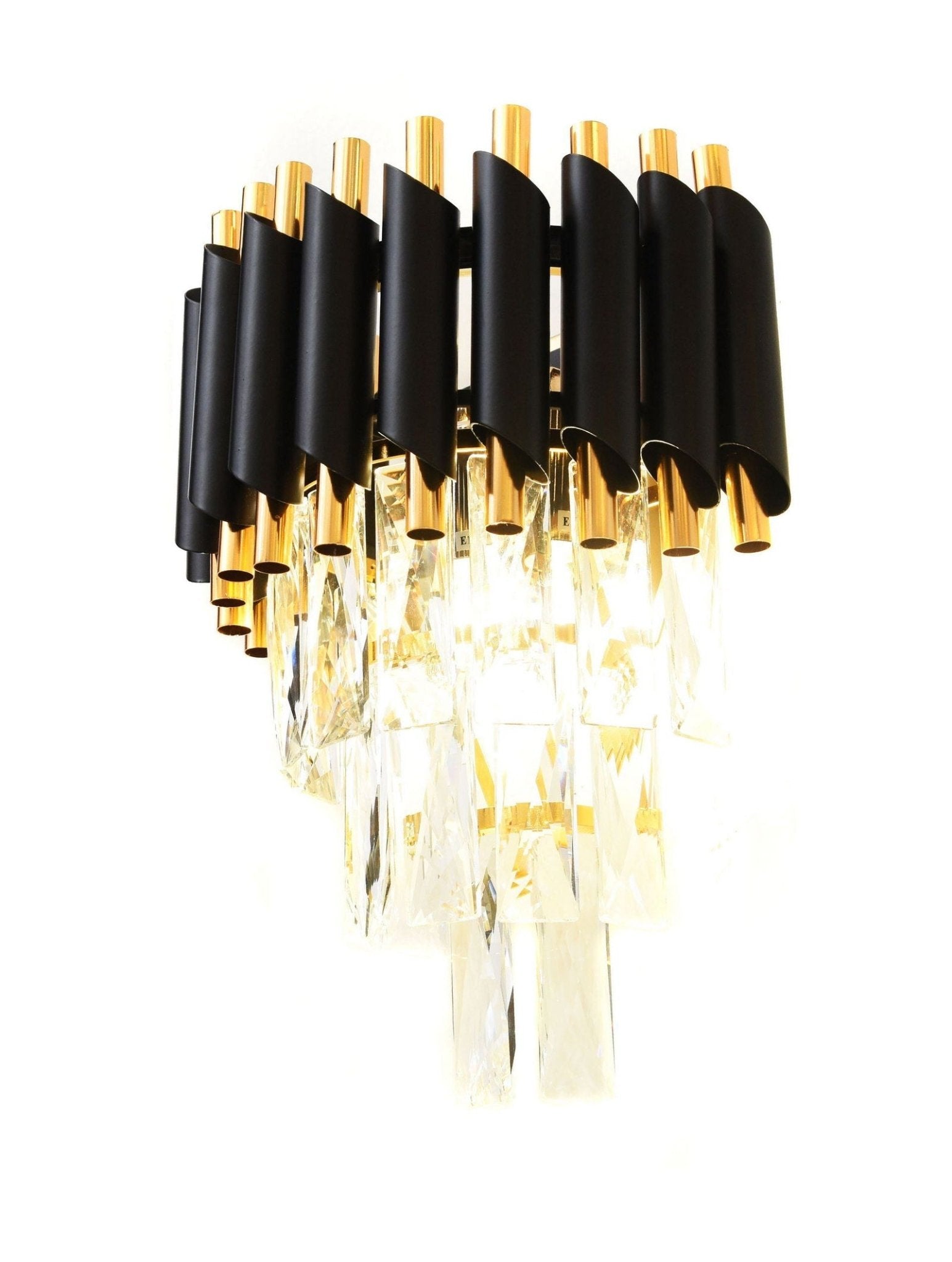 LAMPA ŚCIENNA KINKIET KRYSZTAŁOWY CZARNO - ZŁOTY MAZINI W2