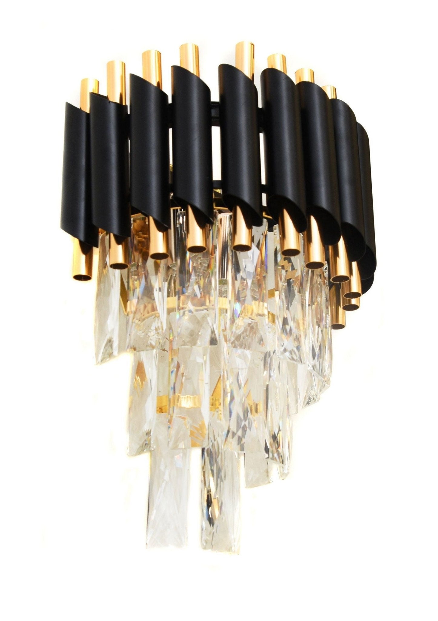 LAMPA ŚCIENNA KINKIET KRYSZTAŁOWY CZARNO - ZŁOTY MAZINI W2