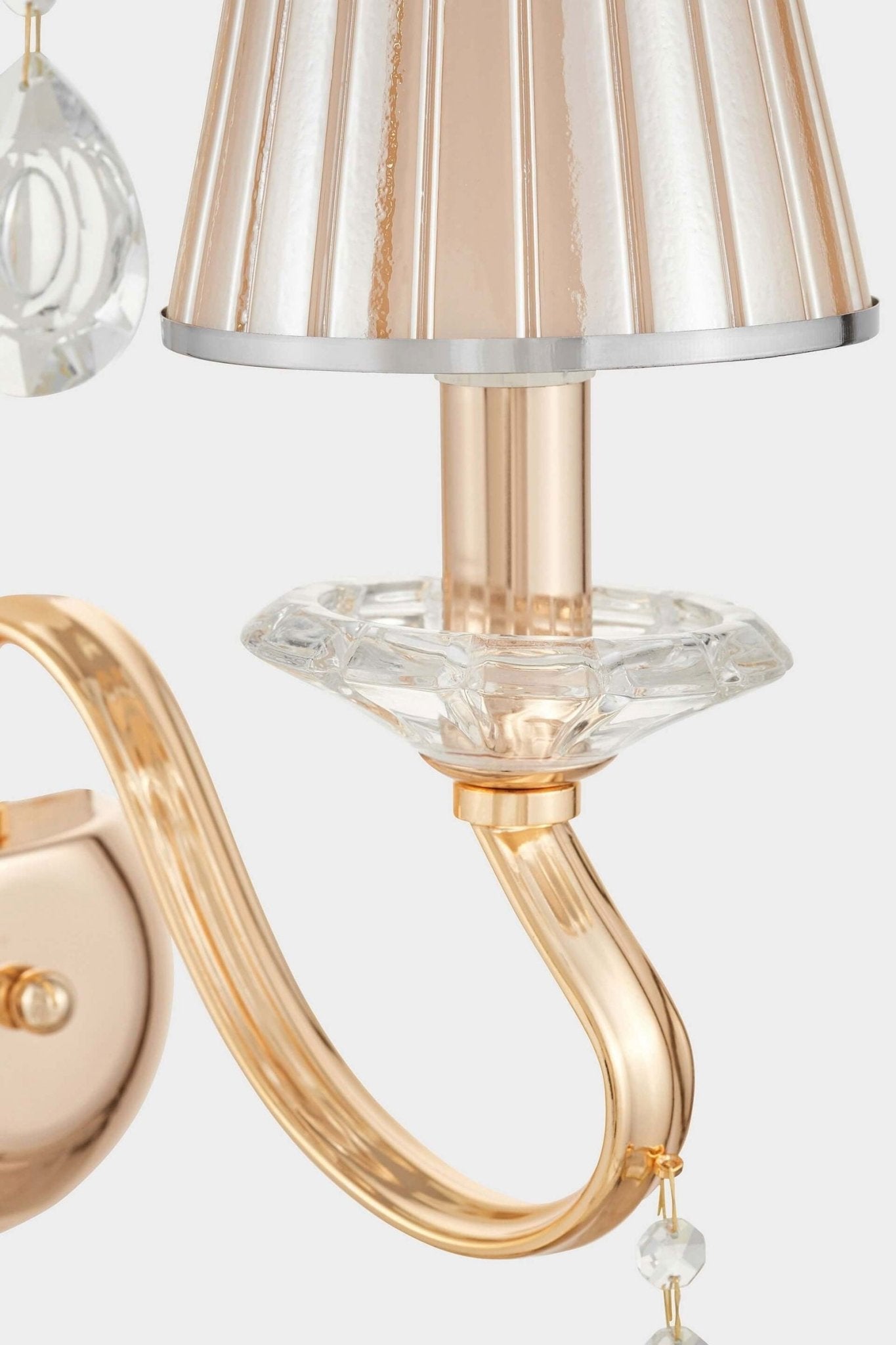 LAMPA ŚCIENNA KINKIET KRYSZTAŁOWY ZŁOTY FINEZZIA W1