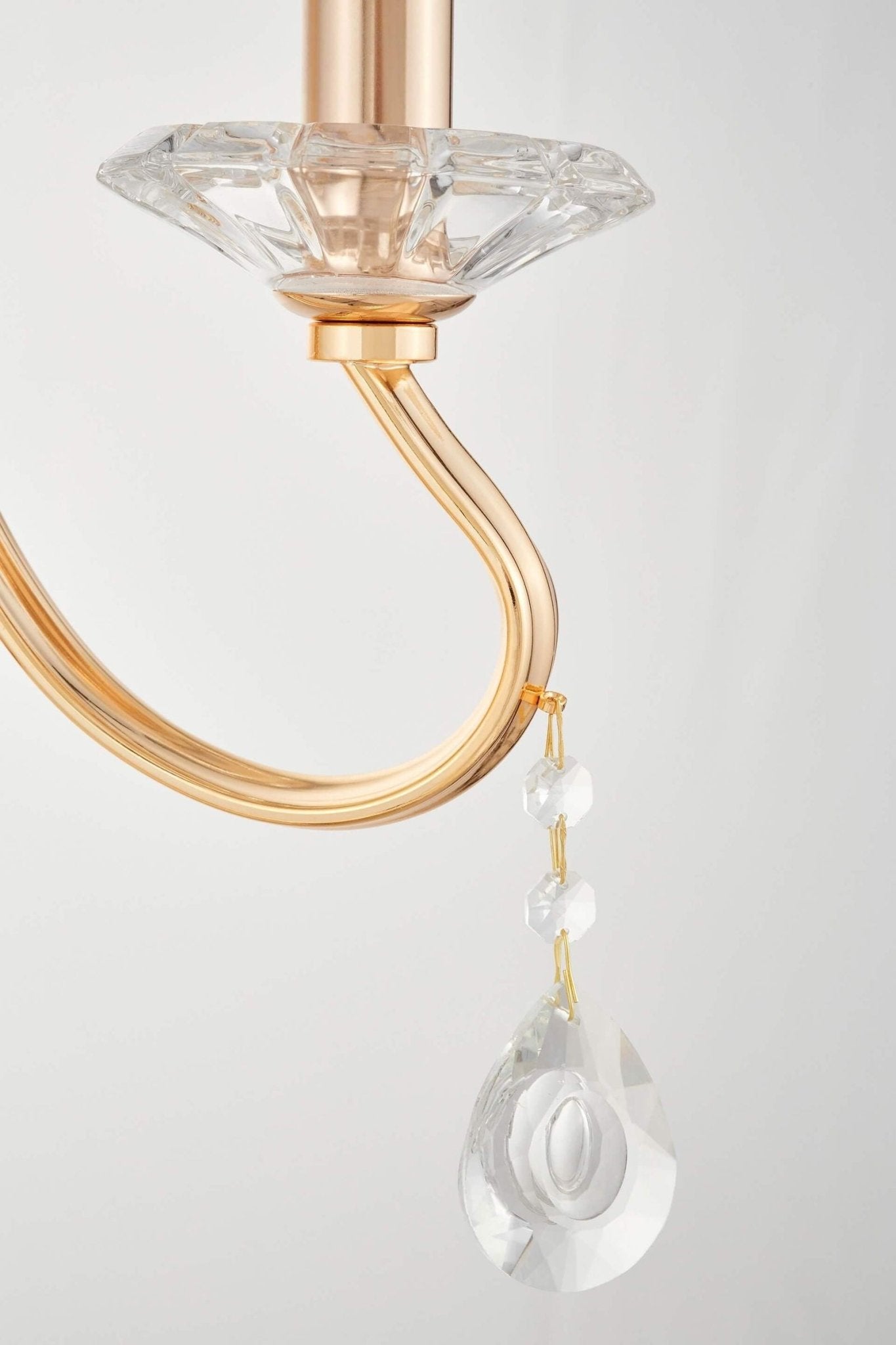 LAMPA ŚCIENNA KINKIET KRYSZTAŁOWY ZŁOTY FINEZZIA W1