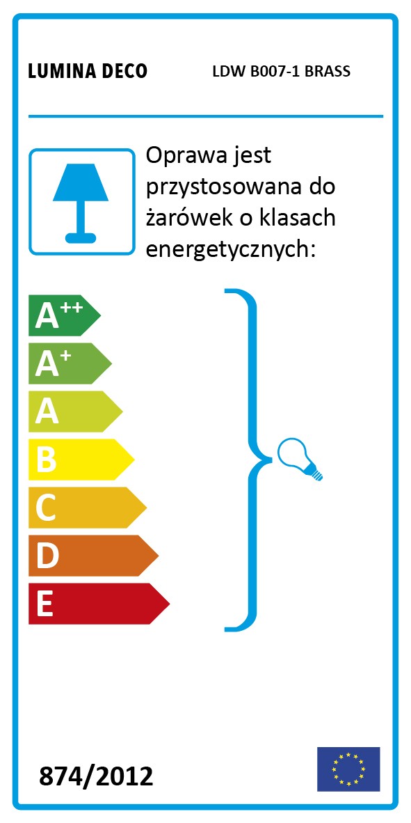 LAMPA ŚCIENNA KINKIET LOFTOWY MOSIĘŻNY RUBI W1