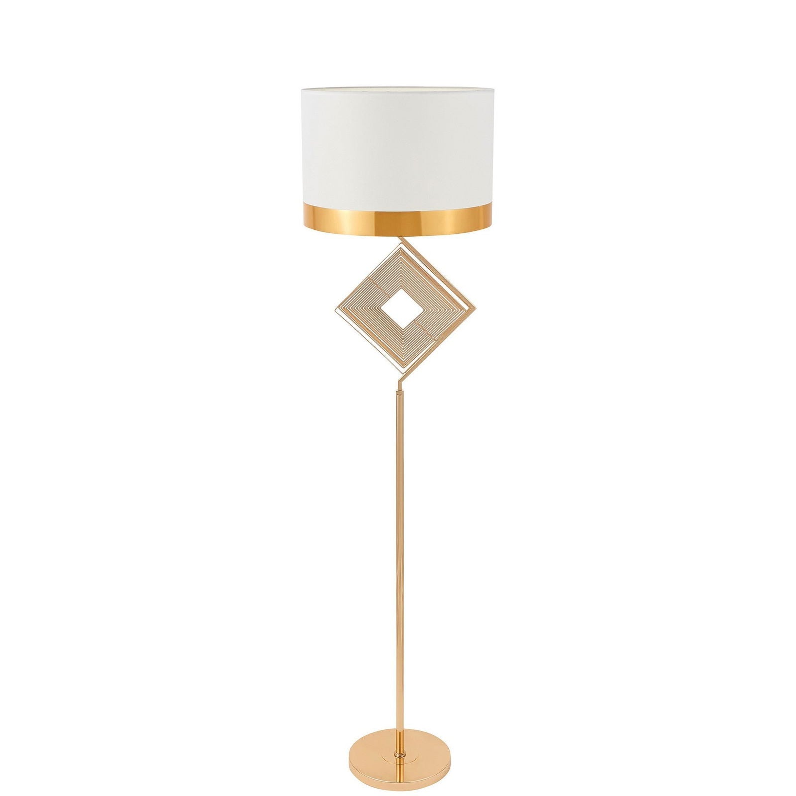 LAMPA STOJĄCA PODŁOGOWA BIAŁO-ZŁOTA BENARDI