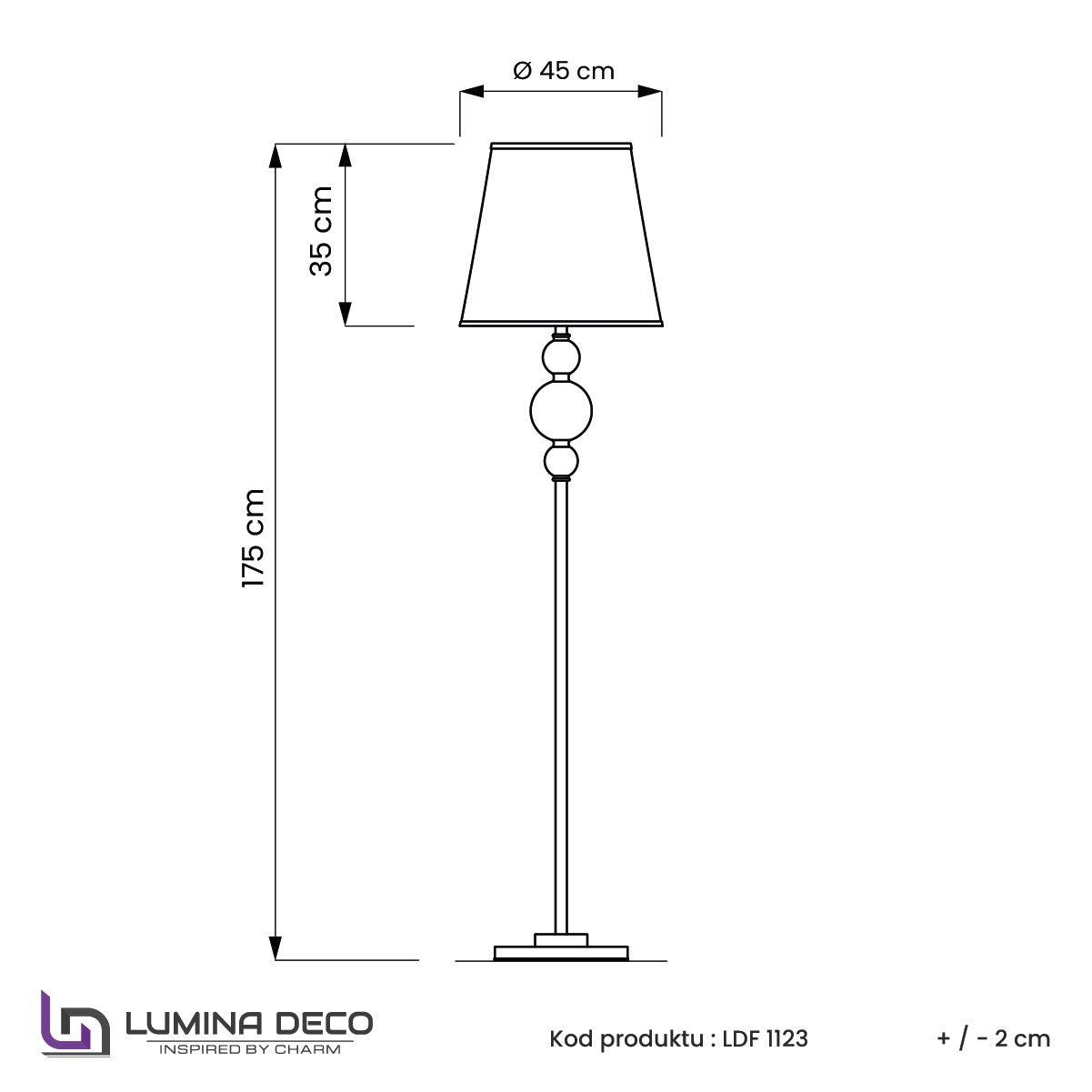 LAMPA STOJĄCA PODŁOGOWA CZARNA MURANEO