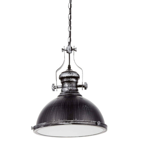 LAMPA WISZĄCA INDUSTRIALNA DUŻA STARE SREBRO ELIGIO W1