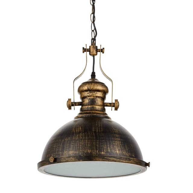 LAMPA WISZĄCA INDUSTRIALNA DUŻA STARE ZŁOTO ELIGIO W1