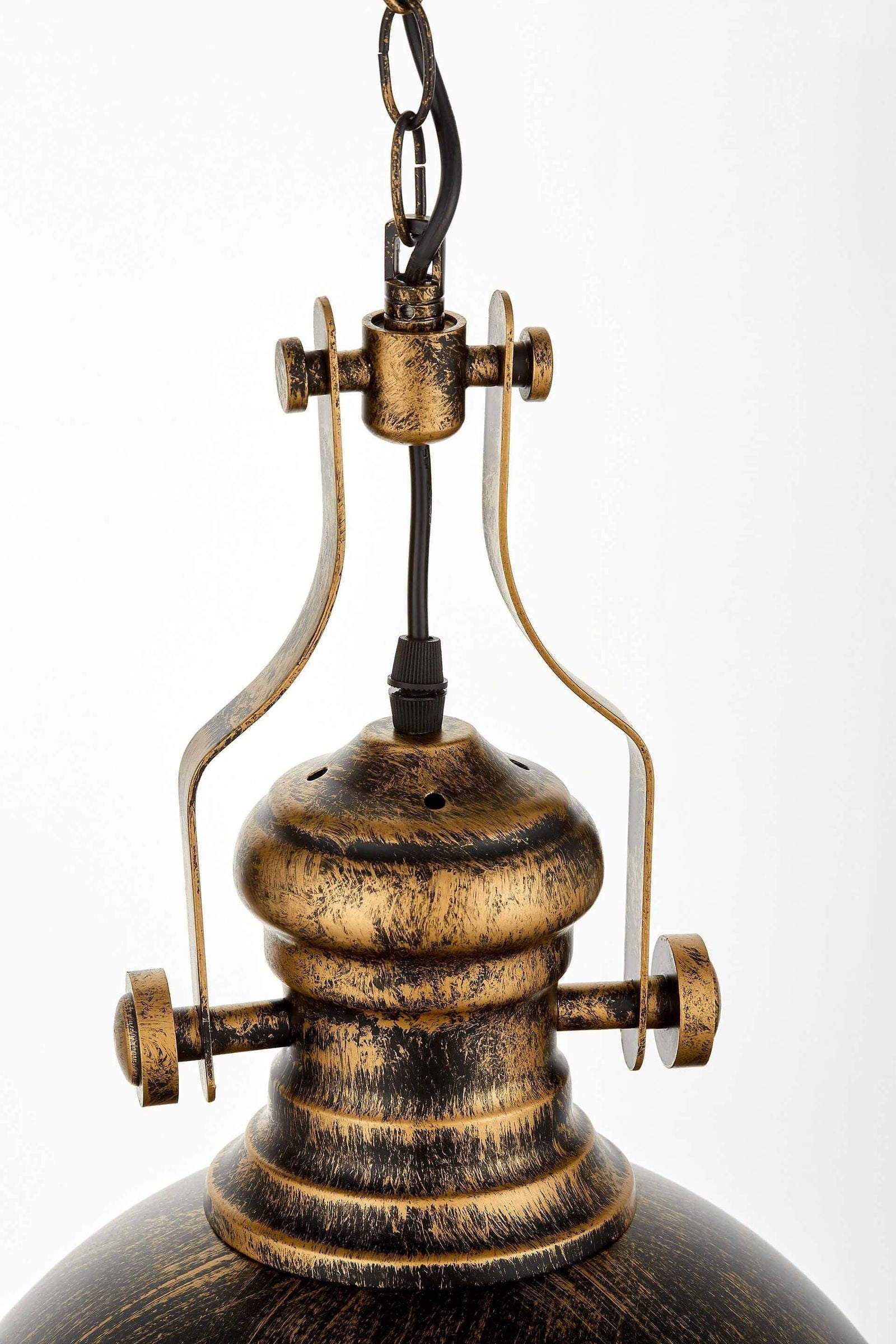 LAMPA WISZĄCA INDUSTRIALNA DUŻA STARE ZŁOTO ELIGIO W1