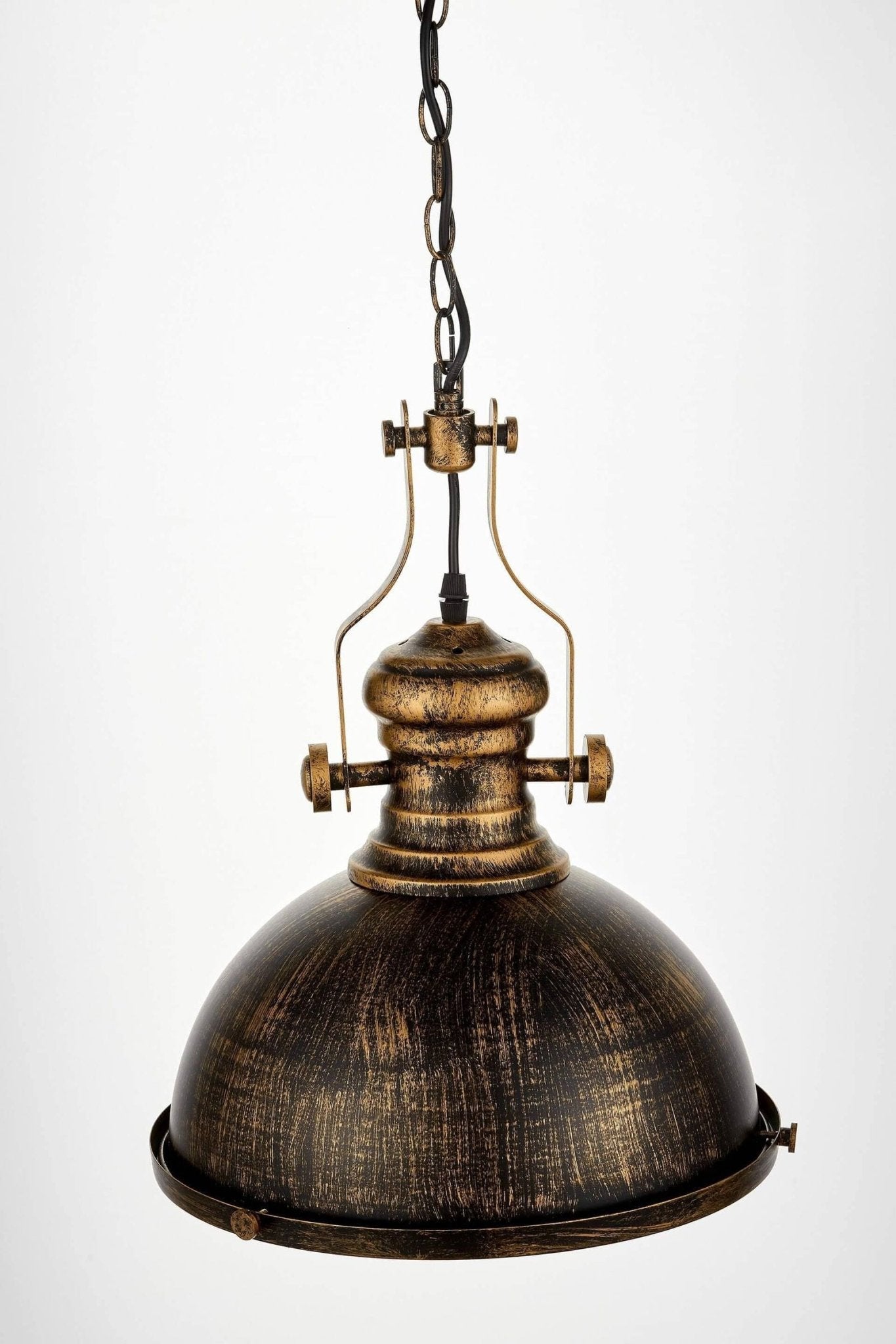 LAMPA WISZĄCA INDUSTRIALNA DUŻA STARE ZŁOTO ELIGIO W1