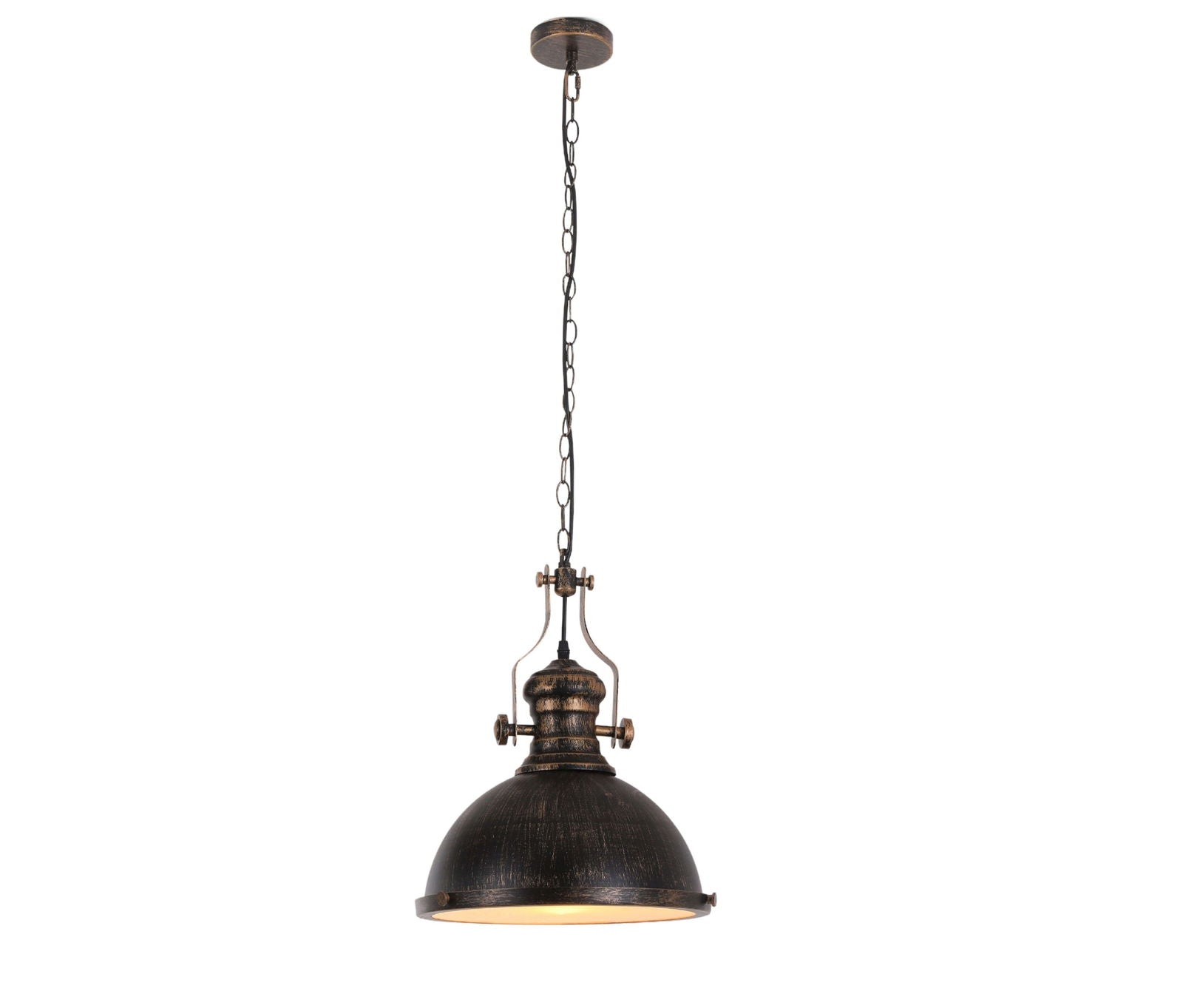 LAMPA WISZĄCA INDUSTRIALNA DUŻA STARE ZŁOTO ELIGIO W1