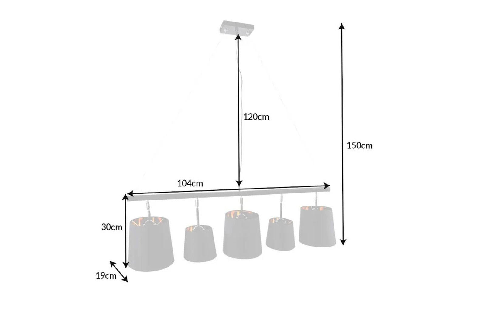 LAMPA WISZĄCA LEVELS CZARNA 104 CM / 40037  / INVICTA INTERIOR