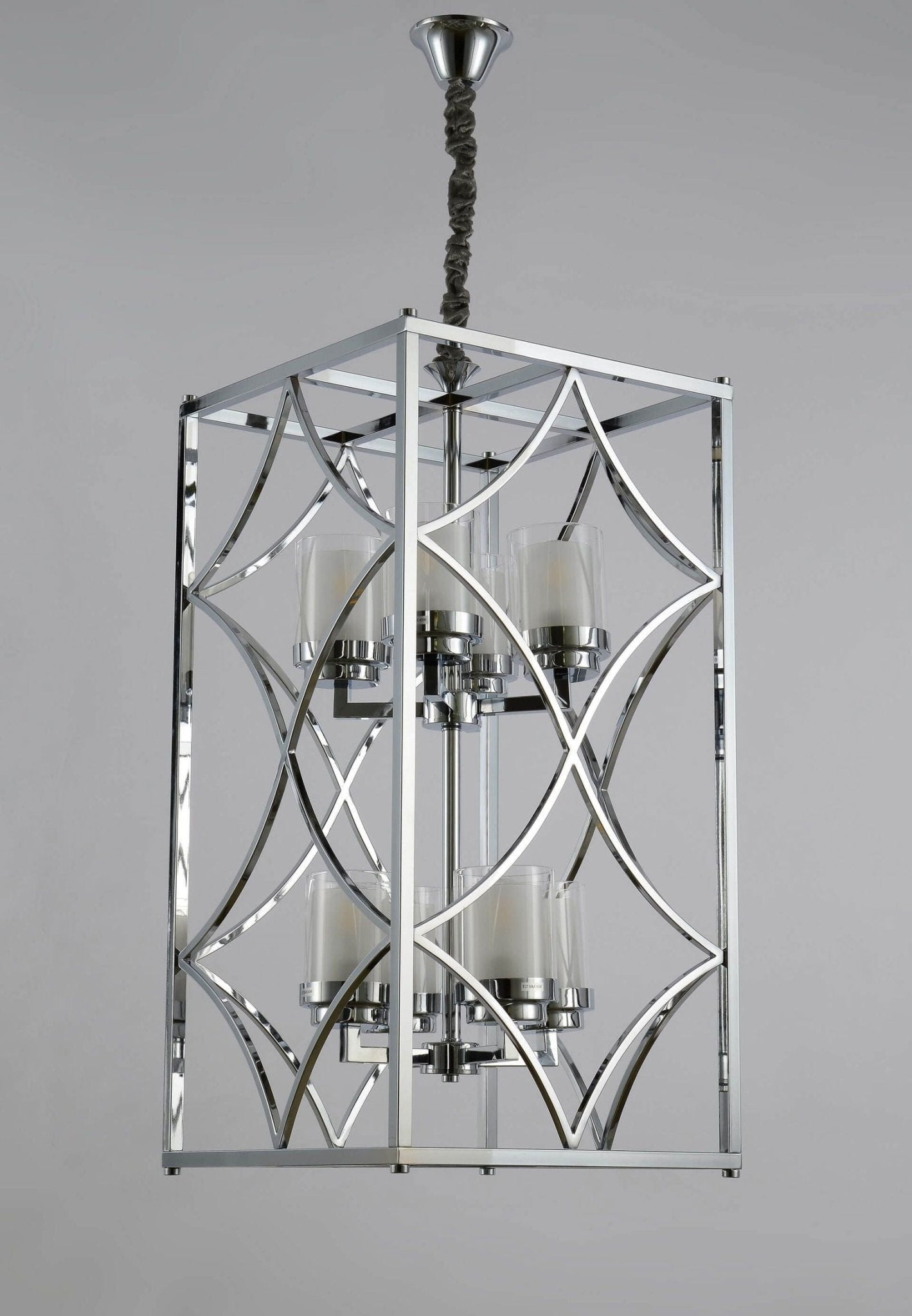 LAMPA WISZĄCA LOFT CHROMOWANA QUADRATO DUO