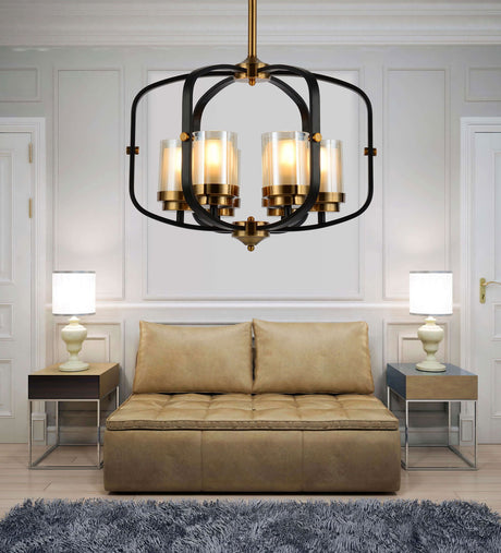 LAMPA WISZĄCA LOFT CZARNO-MOSIĘŻNA BONTON W6