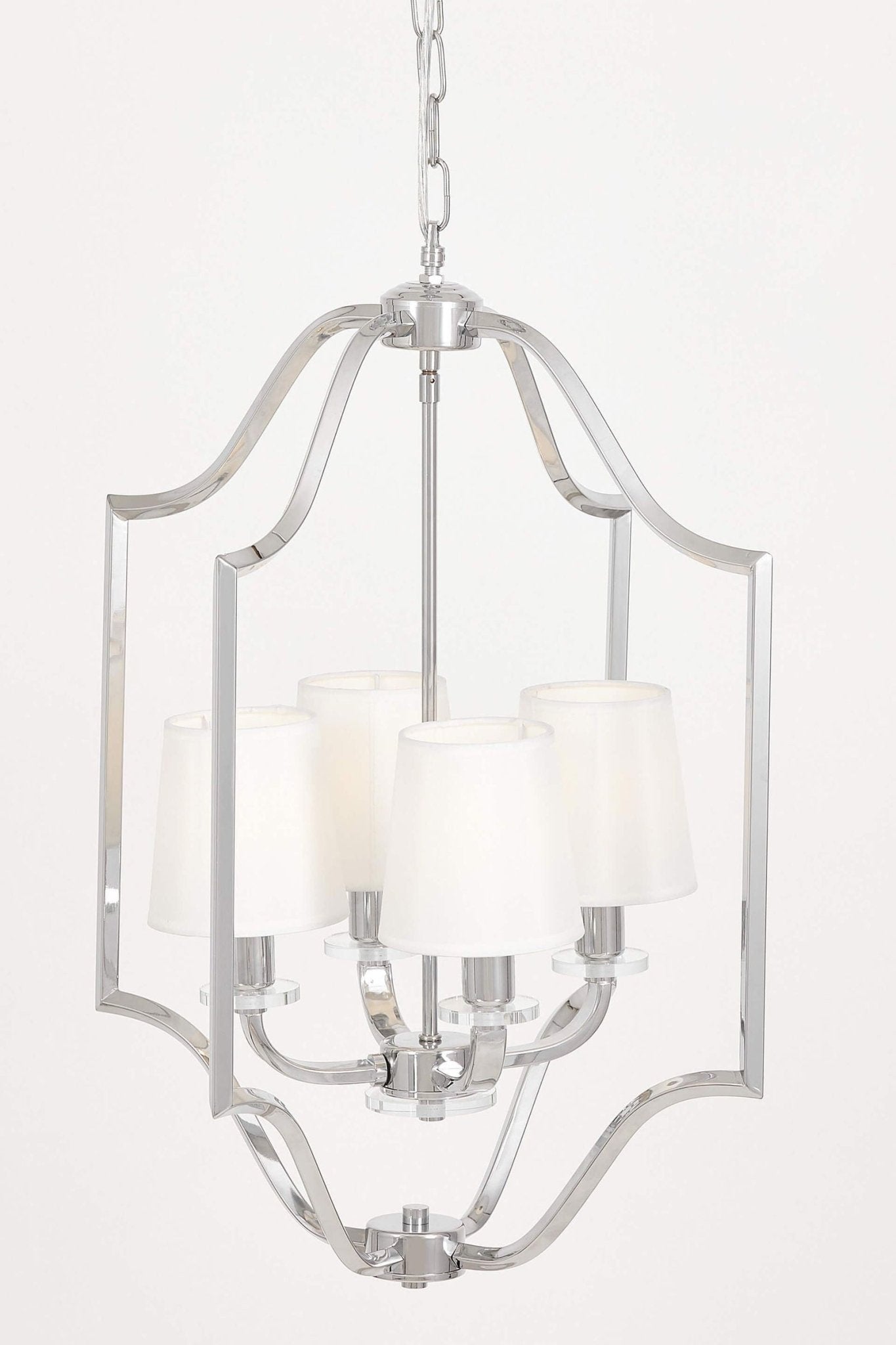 LAMPA WISZĄCA NOWOCZESNA BIAŁO - CHROMOWANA ORLANDO W4