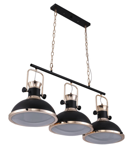 LAMPA WISZĄCA POTRÓJNA LOFT CZARNA BATORE W3