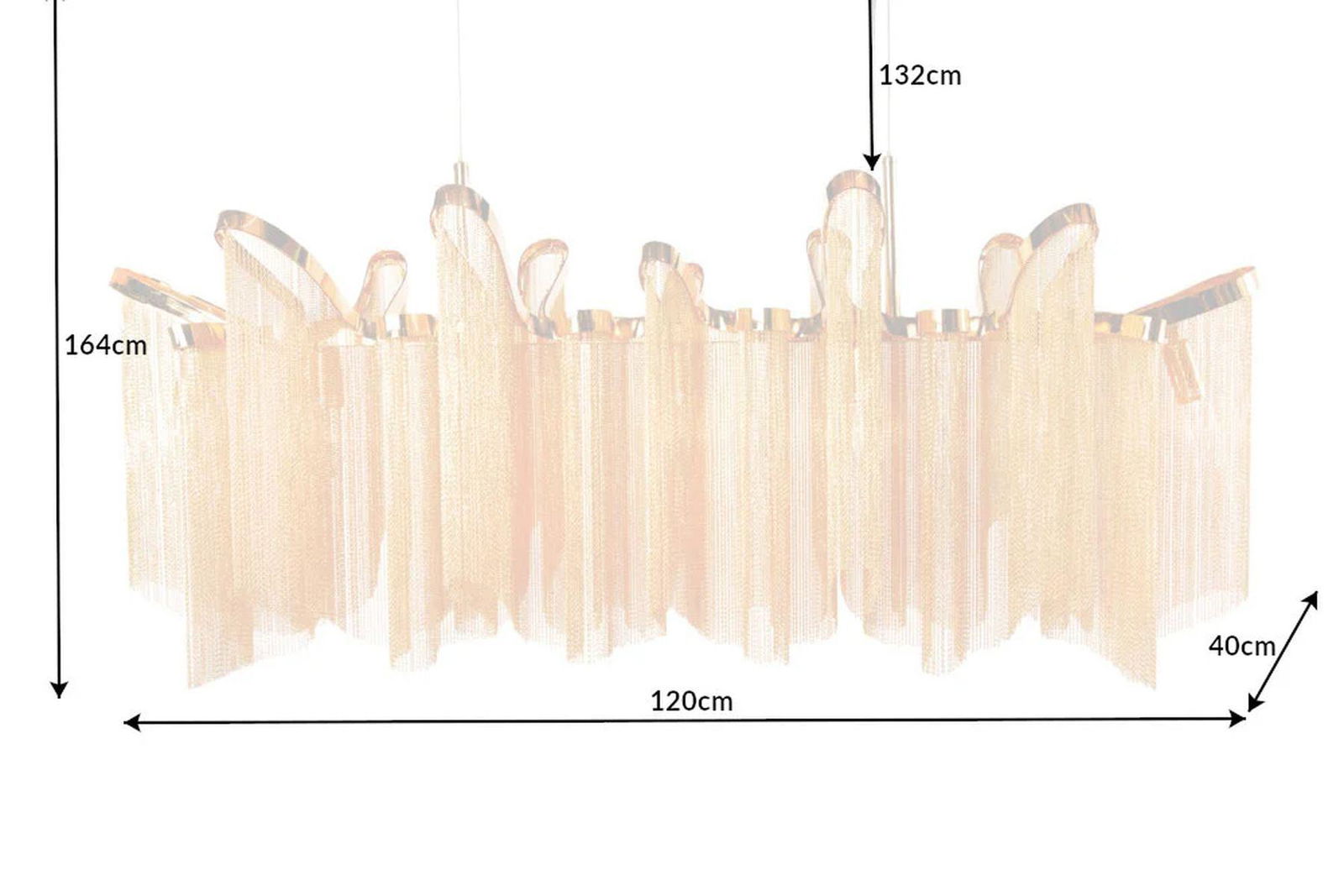 LAMPA WISZĄCA ROYAL 118 CM ZŁOTA / 42003  / INVICTA INTERIOR