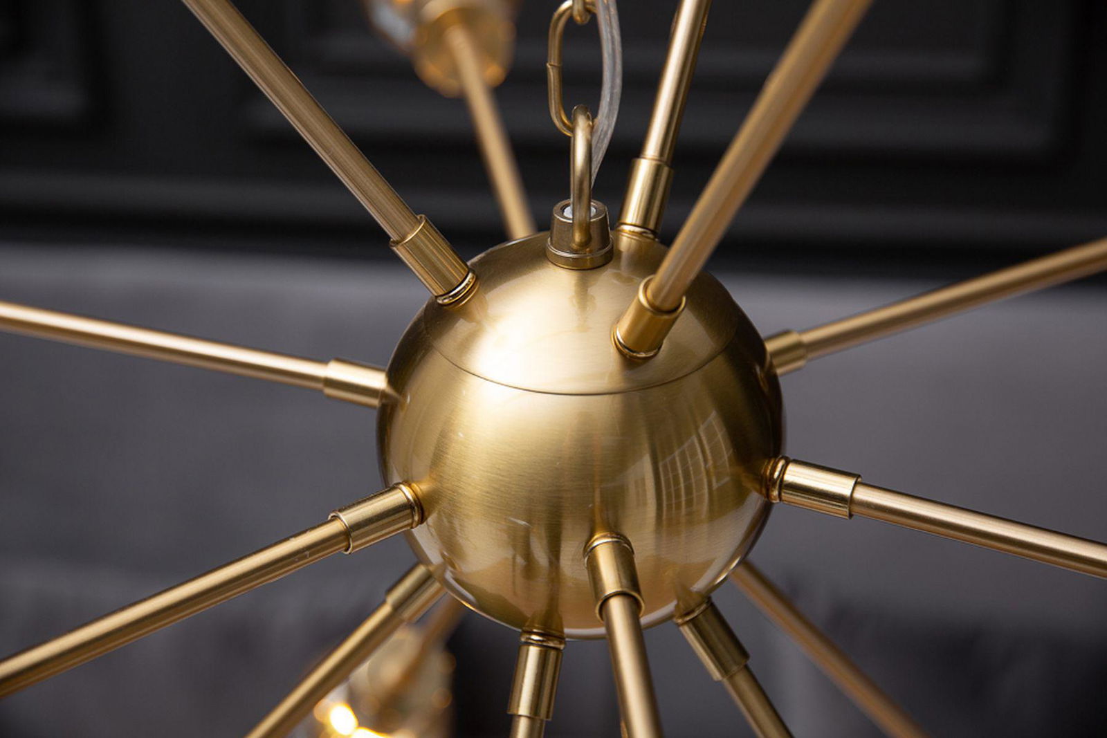 LAMPA WISZĄCA SPUTNIK 85 CM ZŁOTA / 41108 / INVICTA INTERIOR