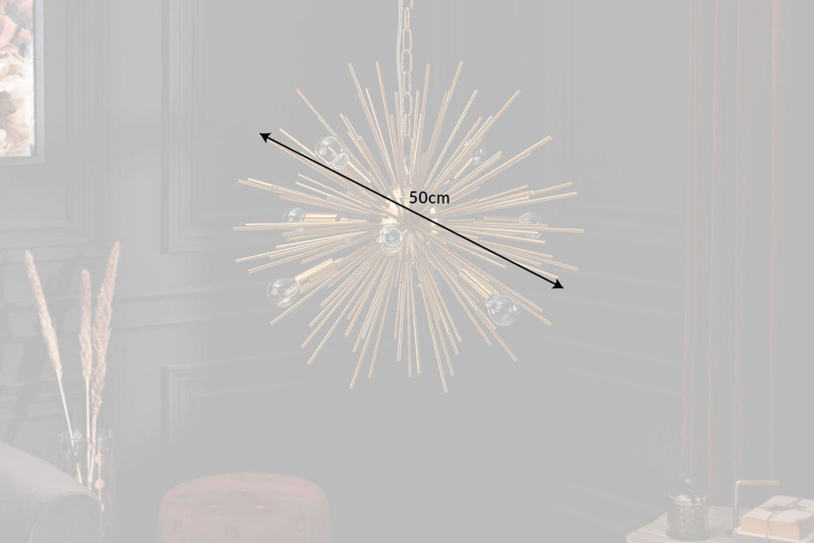 LAMPA WISZĄCA SUNLIGHT 85 CM ZŁOTA / 40826 / INVICTA INTERIOR