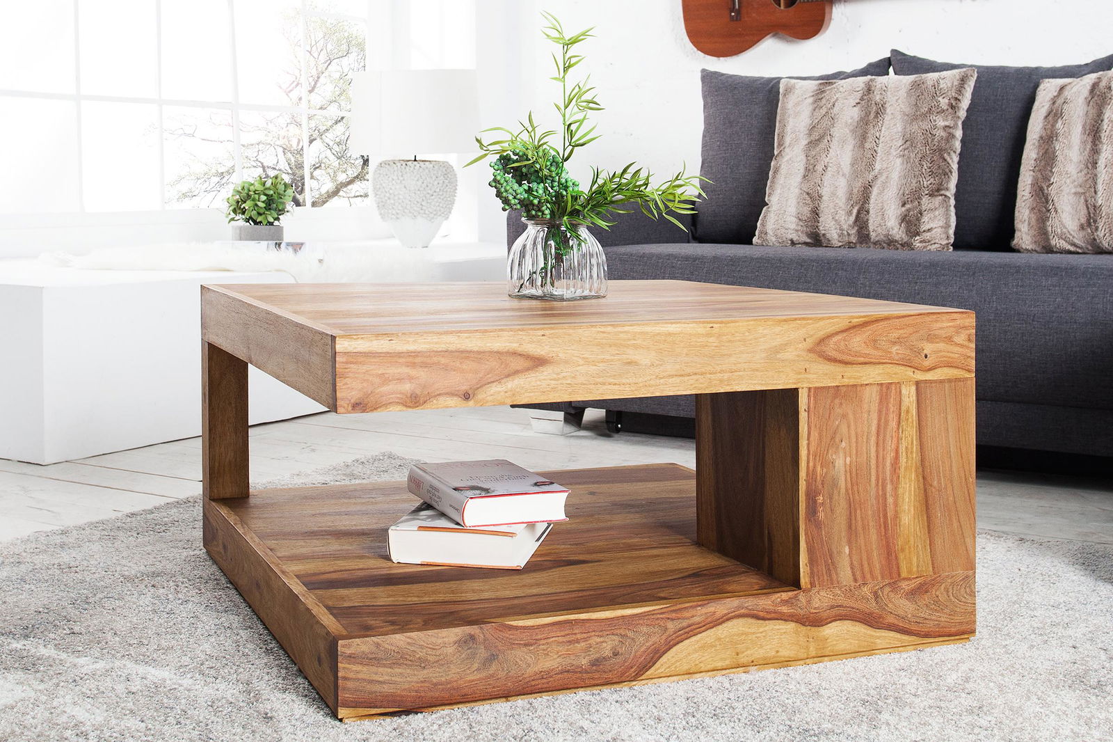 ŁAWA Z DREWNA LITEGO GIANT 80 CM / 36333 / INVICTA INTERIOR
