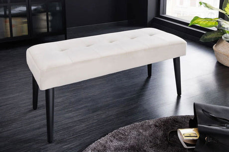 ŁAWKA BOUTIQUE BEŻOWY AKSAMIT 95 CM / 42190  / INVICTA INTERIOR