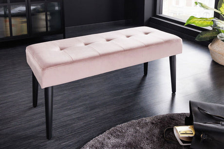 ŁAWKA BOUTIQUE RÓŻOWY AKSAMIT 95 CM / 42194  / INVICTA INTERIOR