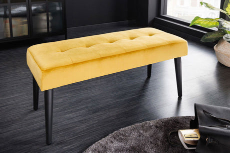 ŁAWKA BOUTIQUE ŻÓŁTY AKSAMIT 95 CM / 42195  / INVICTA INTERIOR