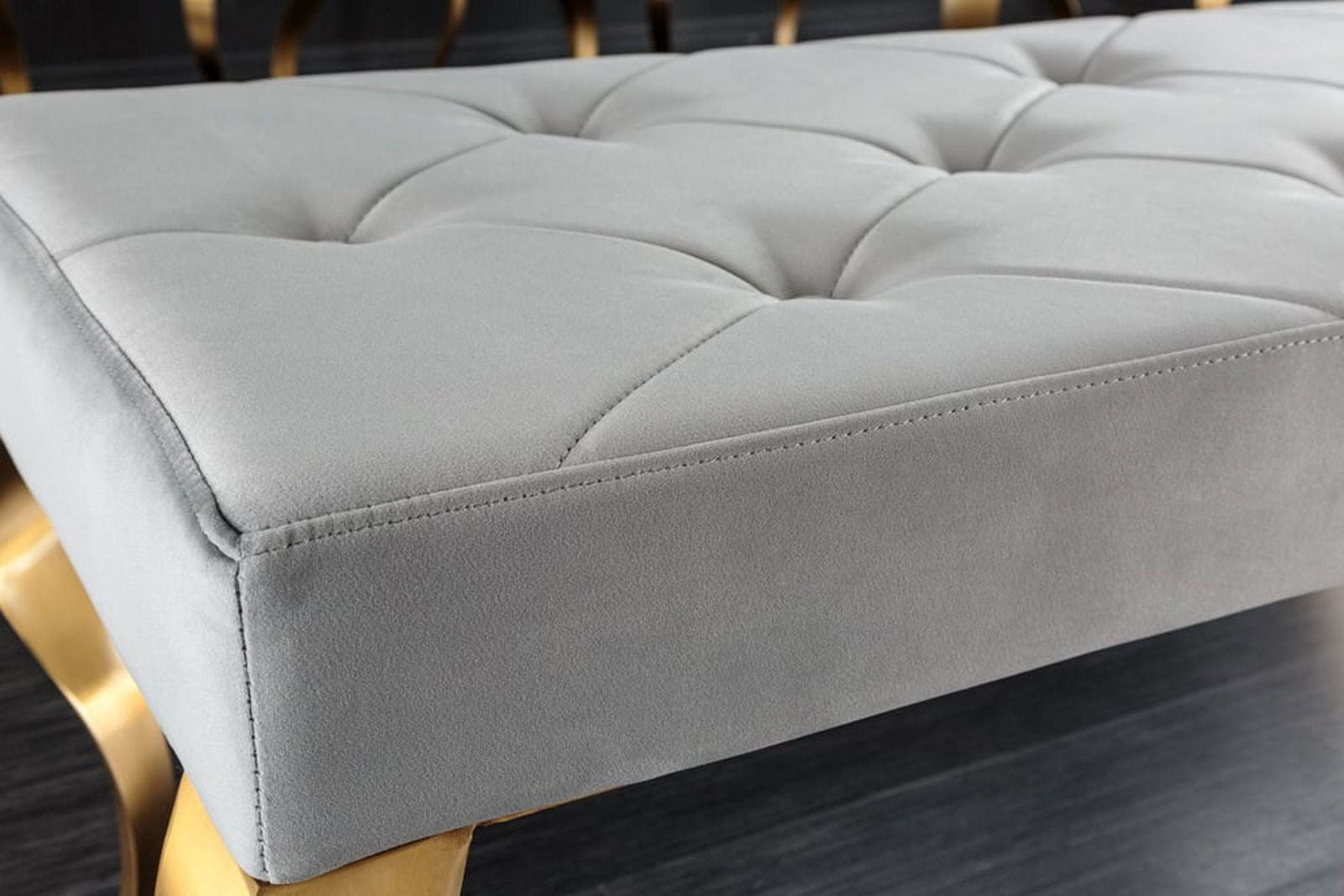 ŁAWKA MODERN BAROCK SZARA ZŁOTA RAMA / 43385 / INVICTA INTERIOR