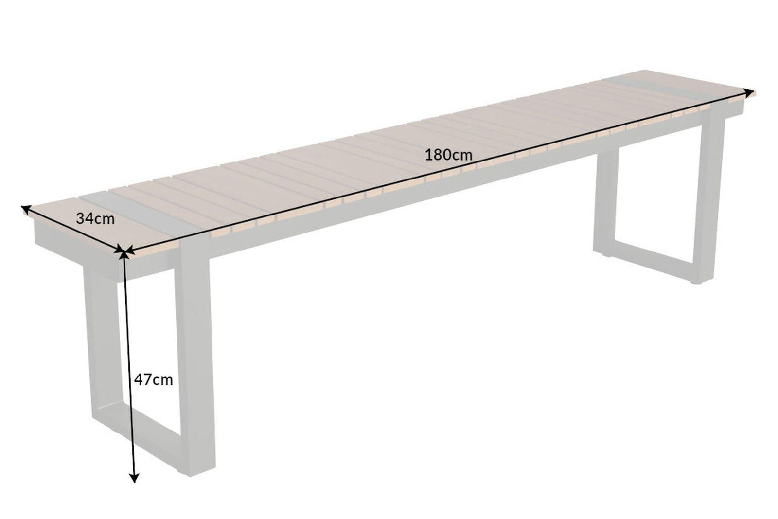 ŁAWKA OGRODOWA TAMPA LOUNGE 123 CM / 40932  / INVICTA INTERIOR