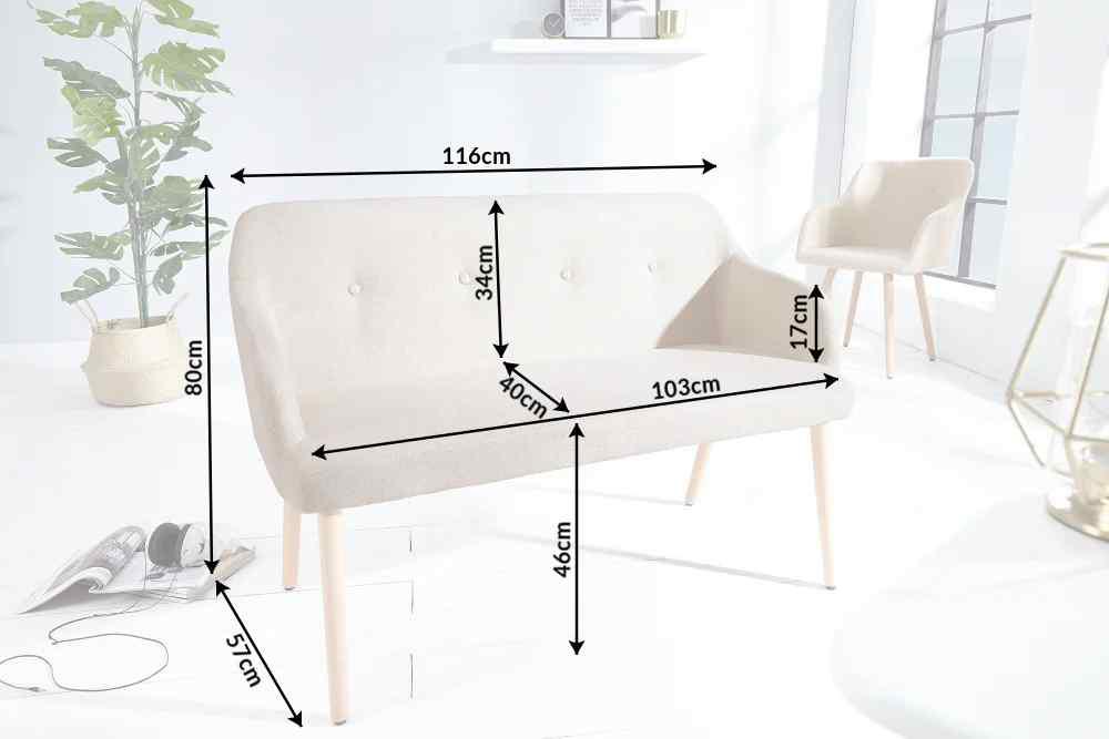 ŁAWKA SCANDINAVIA BEŻOWA / 37927  / INVICTA INTERIOR