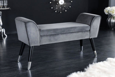 ŁAWKA SCARLETT 90 CM SZARA / 43278  / INVICTA INTERIOR