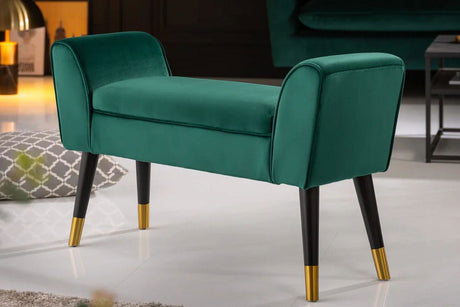 ŁAWKA SCARLETT 90 CM SZMARAGDOWA / 40406  / INVICTA INTERIOR