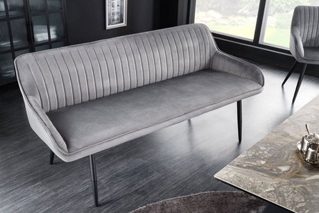 ŁAWKA TURIN SREBRNOSZARY AKSAMIT 160 CM / 43692 / INVICTA INTERIOR