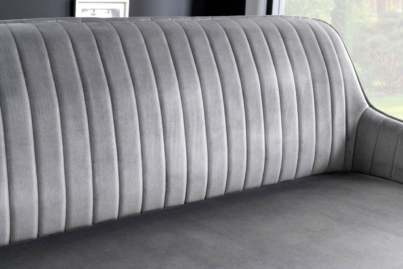 ŁAWKA TURIN SREBRNOSZARY AKSAMIT 160 CM / 43692 / INVICTA INTERIOR
