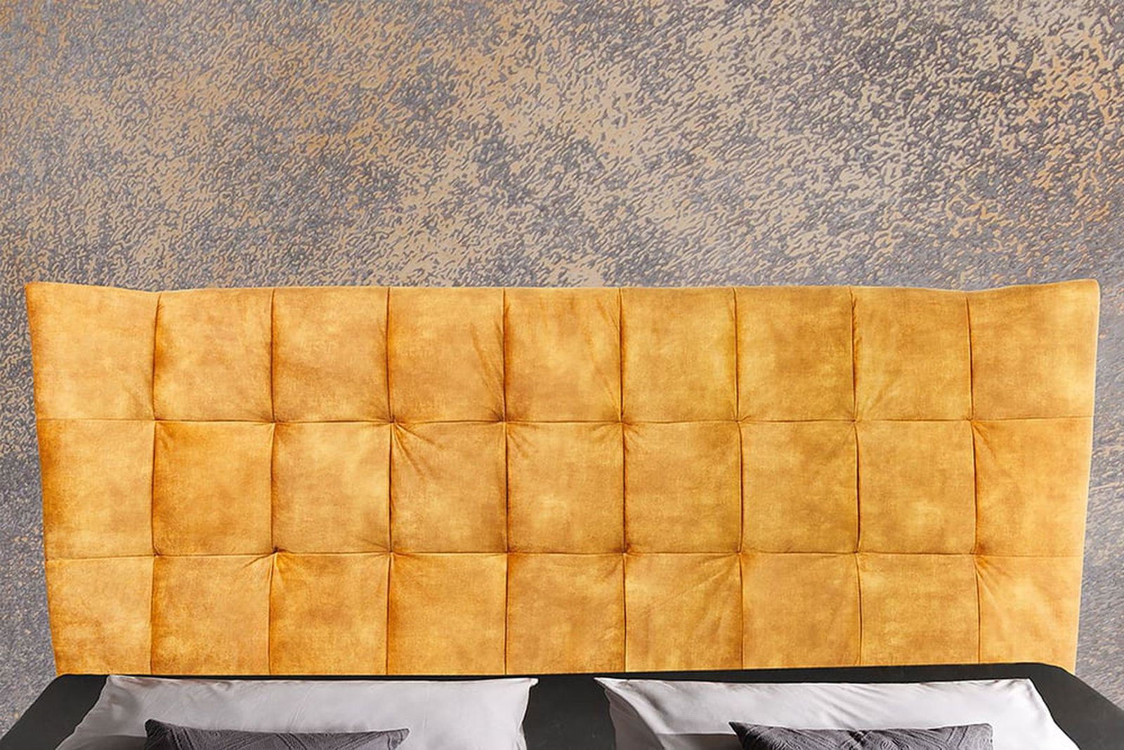 ŁÓŻKO BOUTIQUE MUSZTARDOWO ŻÓŁTY AKSAMIT 160 X 200 CM / 41666 / INVICTA INTERIOR