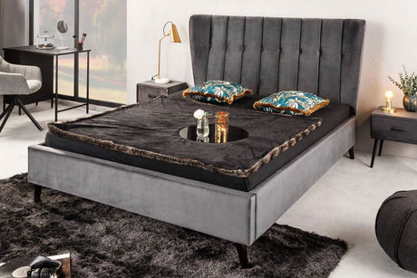 ŁÓZKO CIEMNOSZARE 160 CM / 200 CM / 40995  / INVICTA INTERIOR