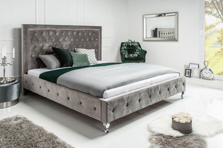 ŁÓŻKO EXTRAVAGANCIA SREBRNO SZARY 160 X 200 / 39428 / INVICTA INTERIOR