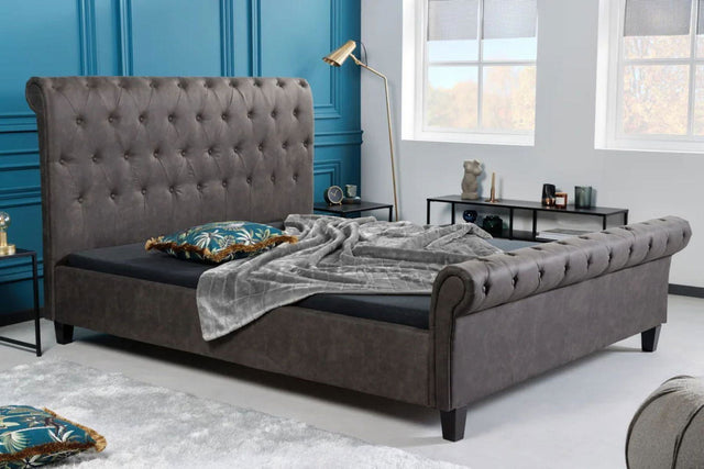 ŁÓZKO KENSINGTON 160 CM / 200 CM CIEMNOSZARE / 40605  / INVICTA INTERIOR