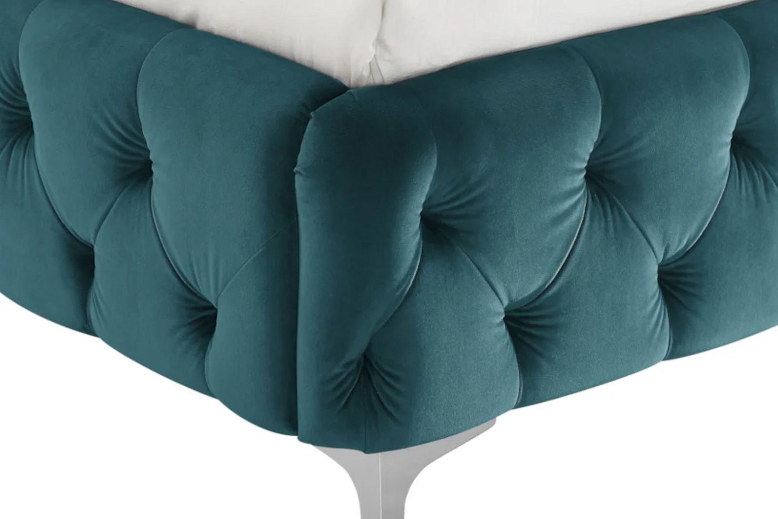 ŁÓŻKO MODERN BAROCK TURKUSOWY AKSAMIT / 41438  / INVICTA INTERIOR