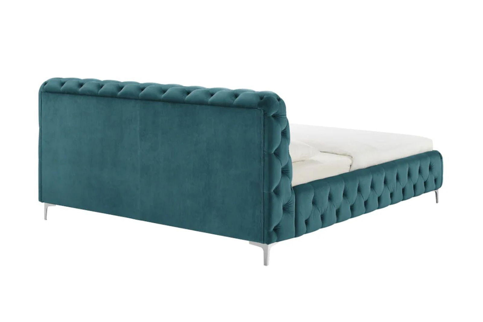 ŁÓŻKO MODERN BAROCK TURKUSOWY AKSAMIT / 41438  / INVICTA INTERIOR