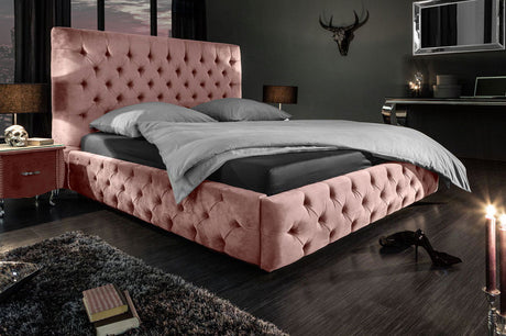 ŁÓŻKO PARIS 160 altrosa aksamit  / 39994  / INVICTA INTERIOR