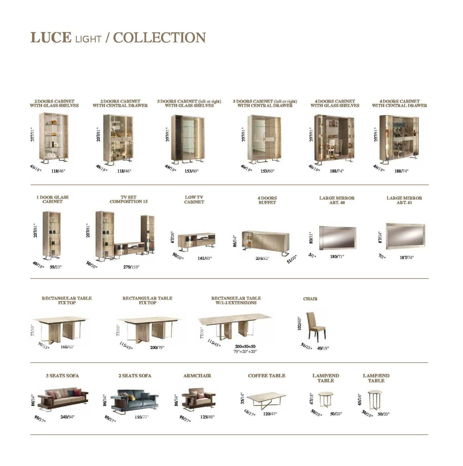LUCE LIGHT włoski stół do jadalni fix 160 cm
