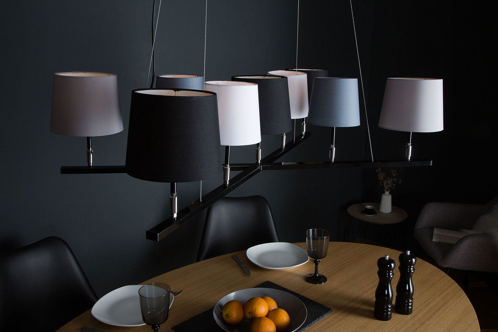 Lampa Levels II czarny szary biały / 38822 / INVICTA INTERIOR