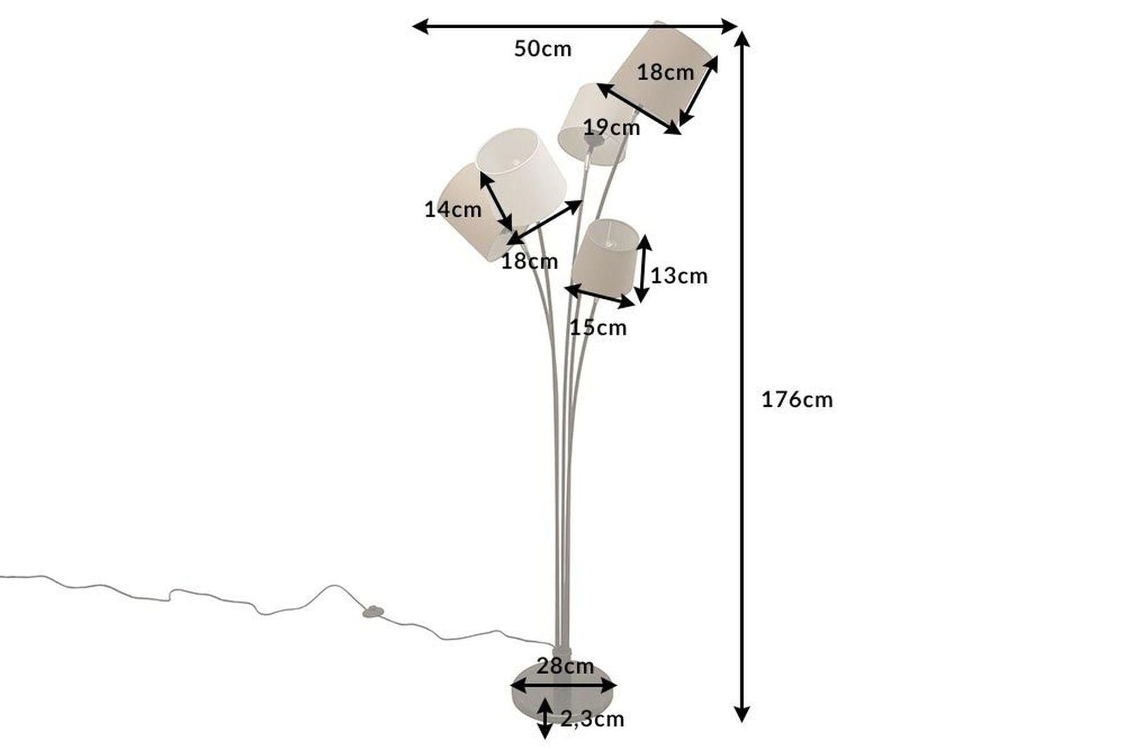 Lampa Podłogowa Levels 176 Cm  / 39059  / INVICTA INTERIOR