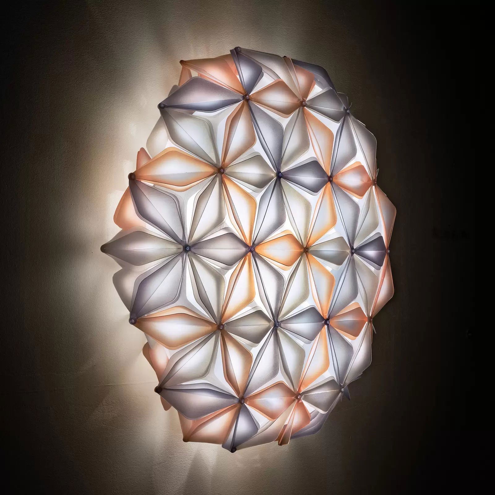 Lampa sufitowa Slamp La Vie L, szerokość 71 cm, bursztynowa