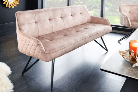 Ławka EUPHORIA AKSAMIT BEŻOWA / 43126  / INVICTA INTERIOR