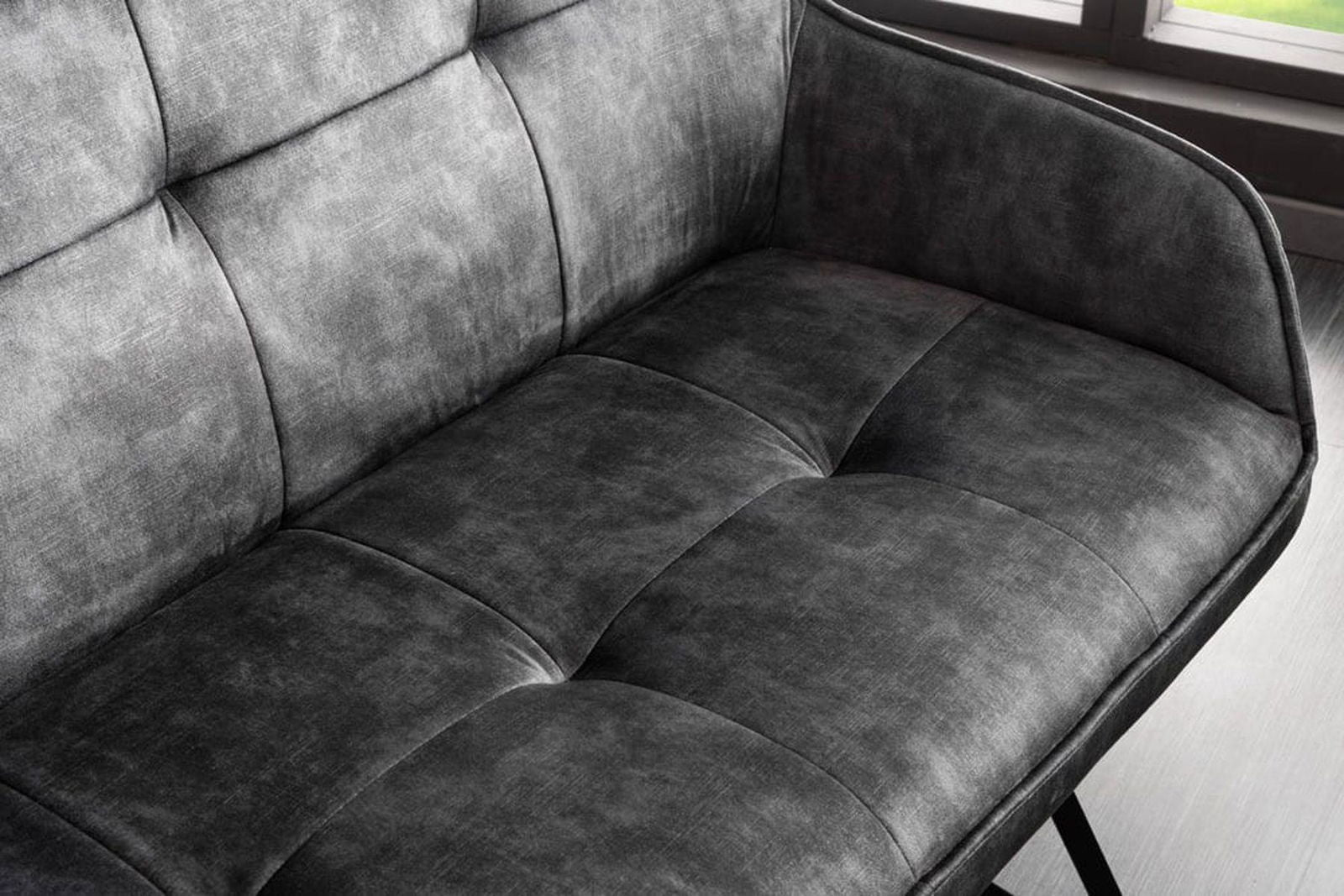 Ławka EUPHORIA AKSAMIT SZARA / 43127  / INVICTA INTERIOR